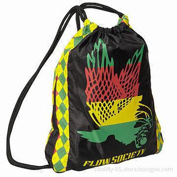 School bag with braided drawstring cord